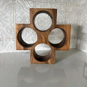 Rustic Brown Wooden wine holder Decor